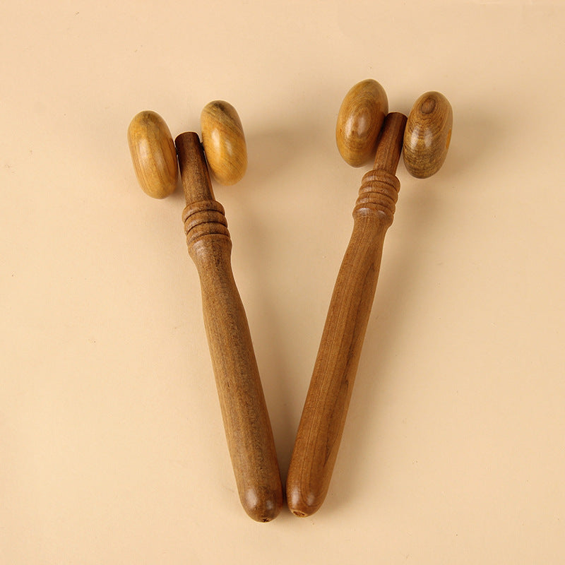 Wooden Sandalwood Massager Hand Push Roller Health Care Meridian Massage